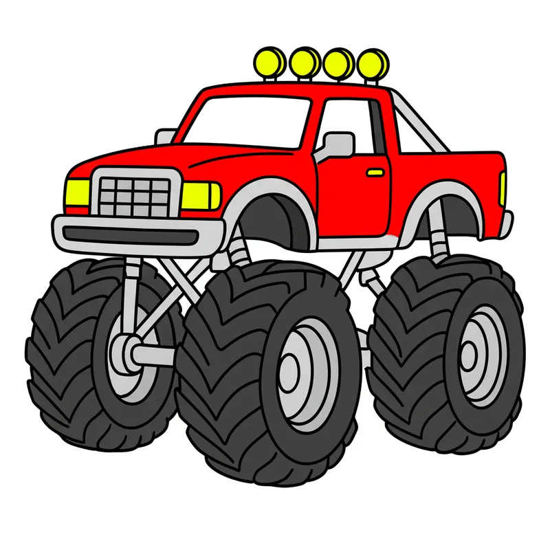 Mighty Monster Truck Fun colored reference