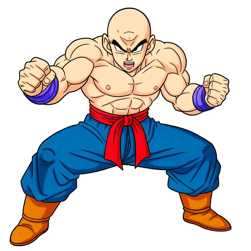 Mighty Tien Shinhan Coloring Page colored reference