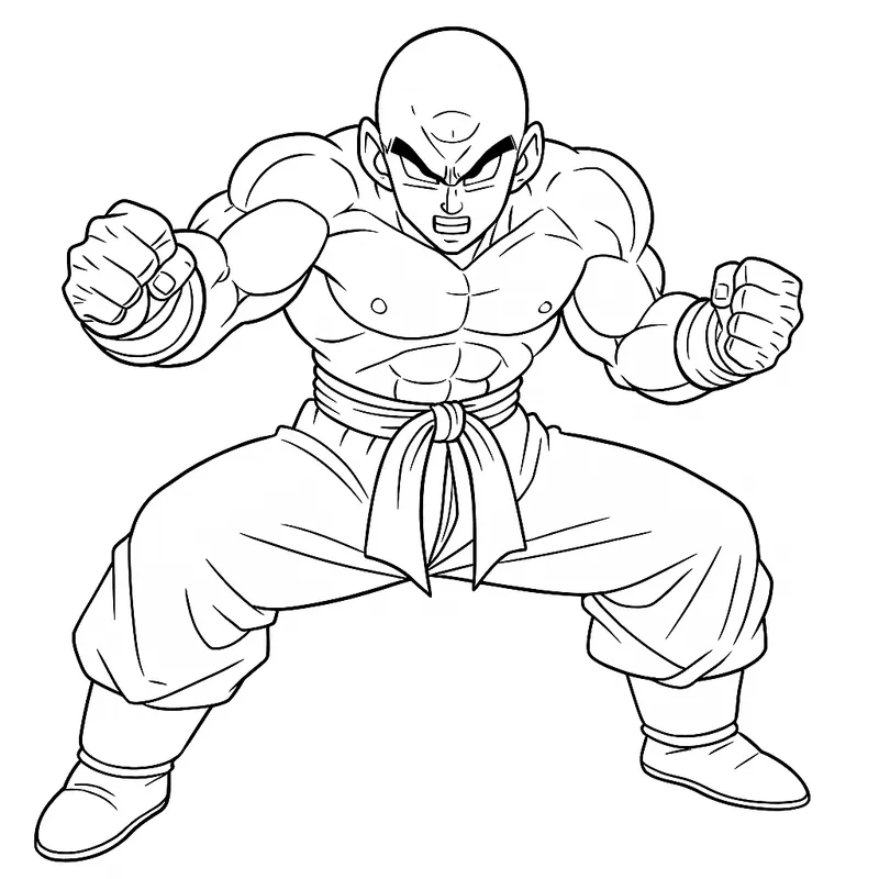 Mighty Tien Shinhan Coloring Page coloring page