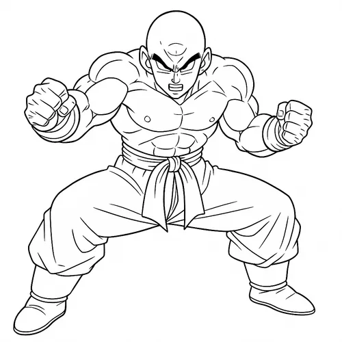 Mighty Tien Shinhan Coloring Page coloring page