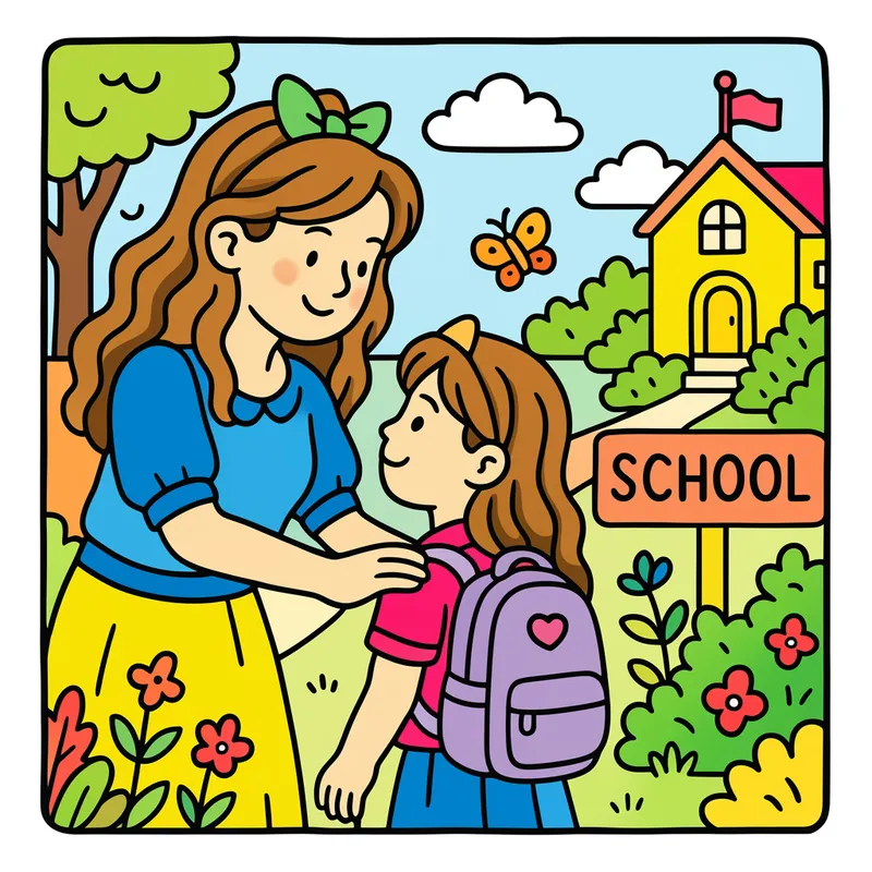 First Day at School Smiles colored reference