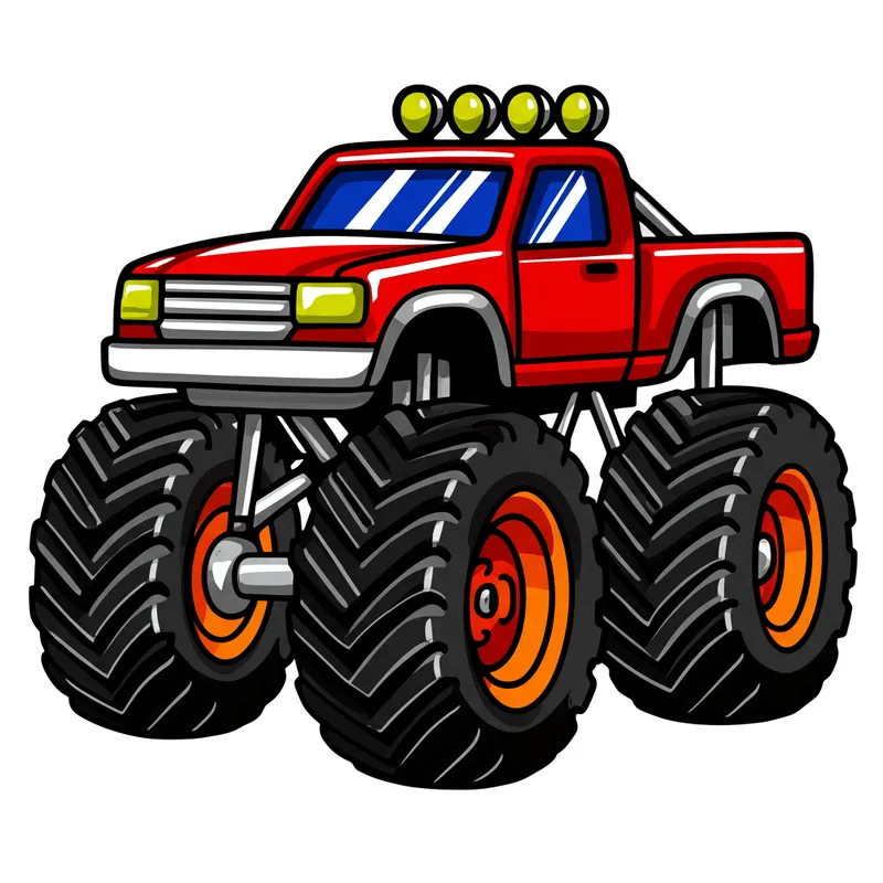 Awesome Monster Truck Coloring colored reference