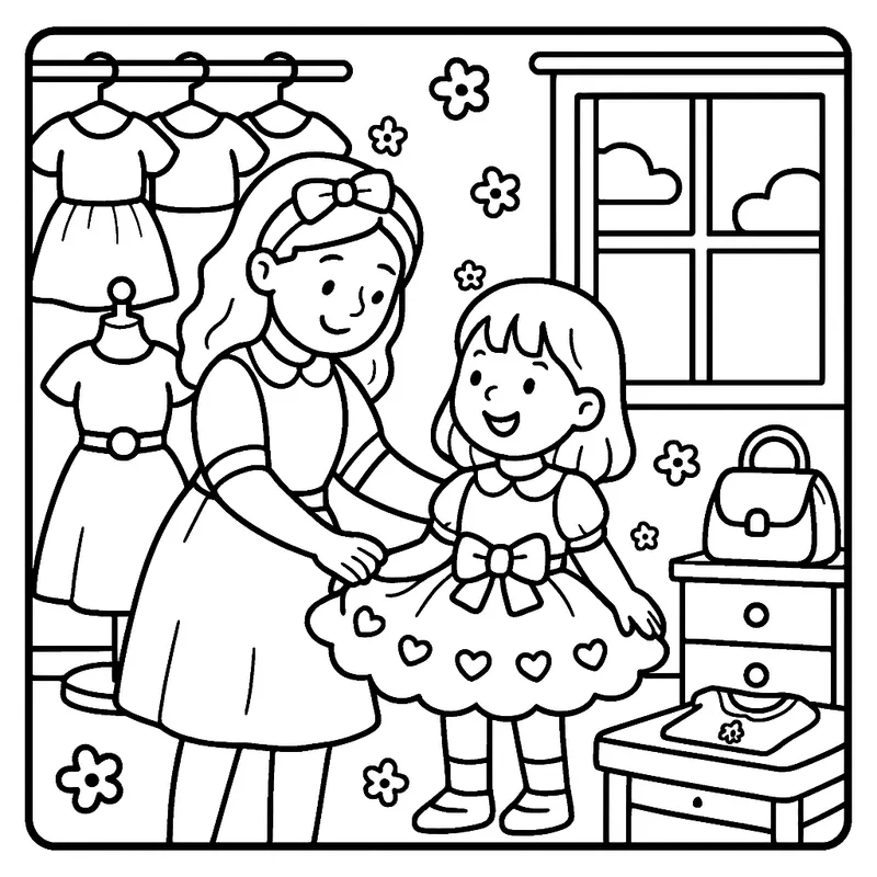 Dress-Up Day Delight coloring page
