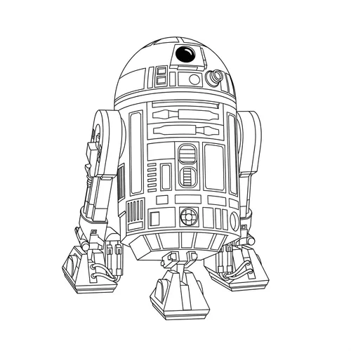 Iconic Astromech Droid R2-D2 Coloring Page coloring page