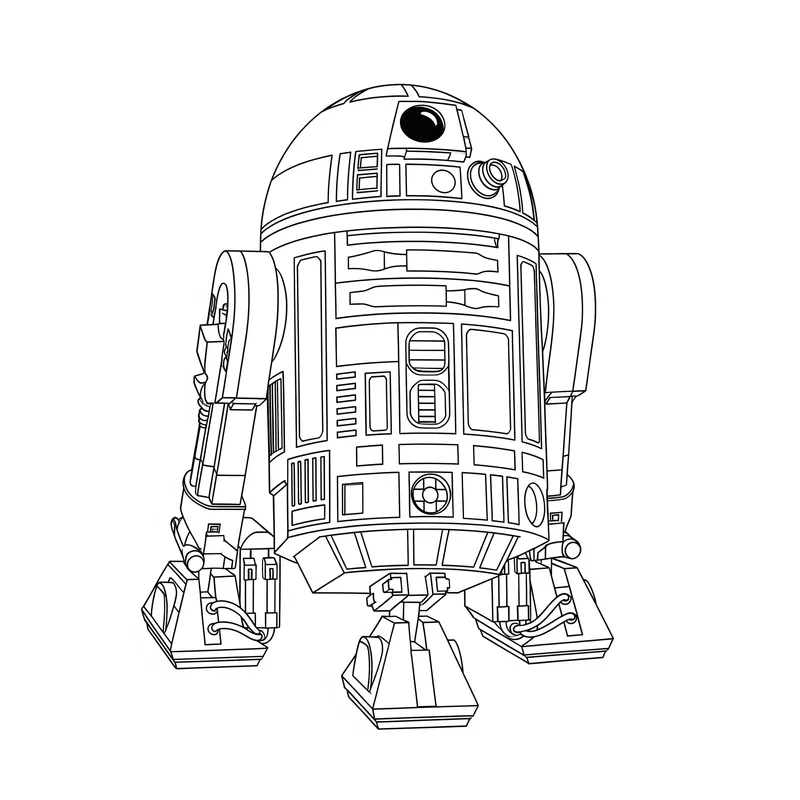 Iconic Astromech Droid R2-D2 Coloring Page coloring page