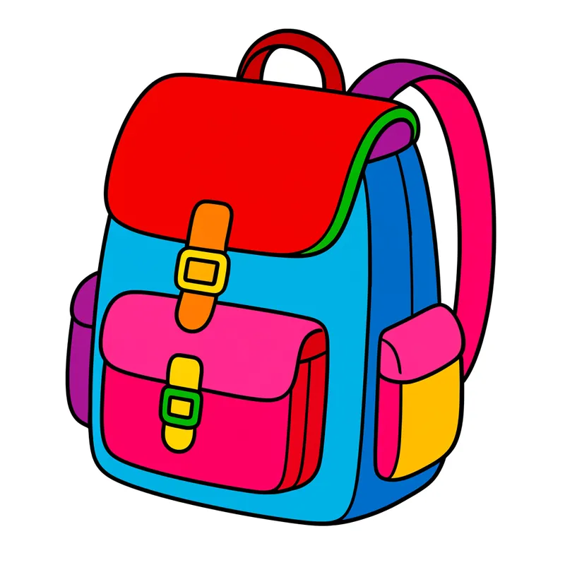 Ready for Adventure Backpack Coloring Page colored reference