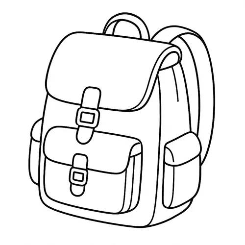 Ready for Adventure Backpack Coloring Page coloring page