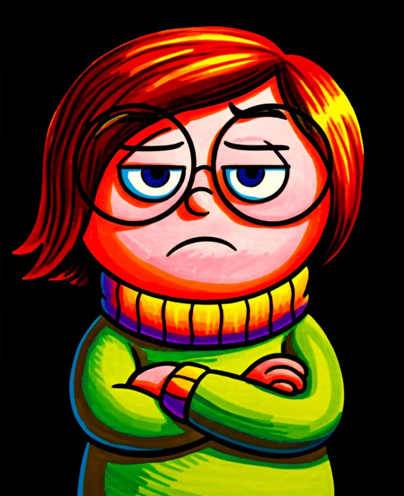 Sadness Feeling Blue Coloring Coloring Page colored reference