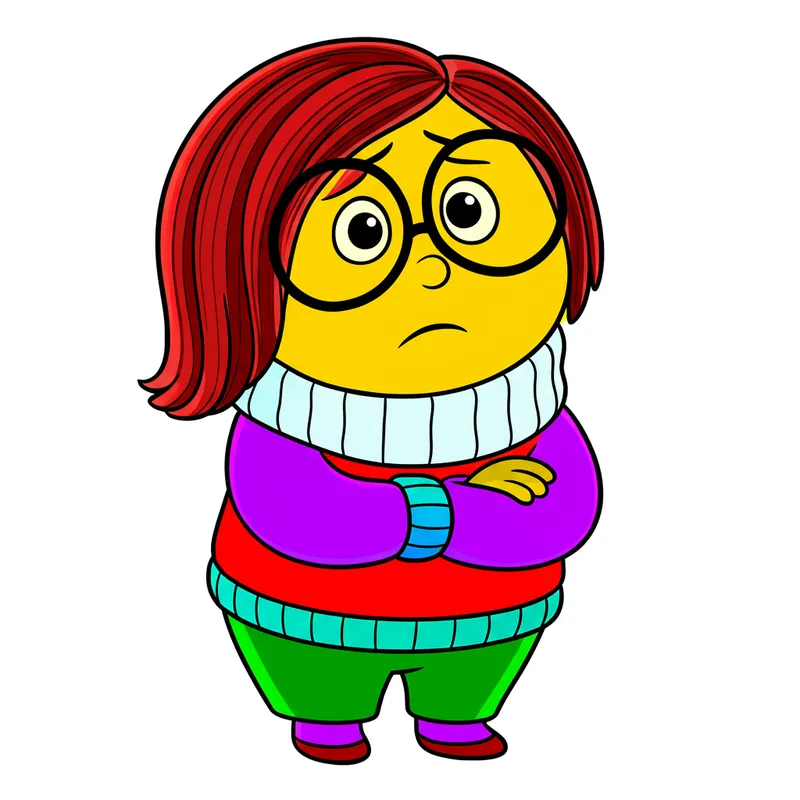 Inside Out Sadness Character Coloring Page colored reference