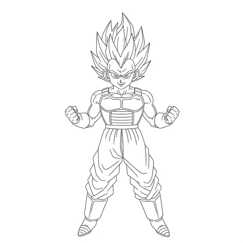 Saiyan Prince Power Up Coloring Page coloring page