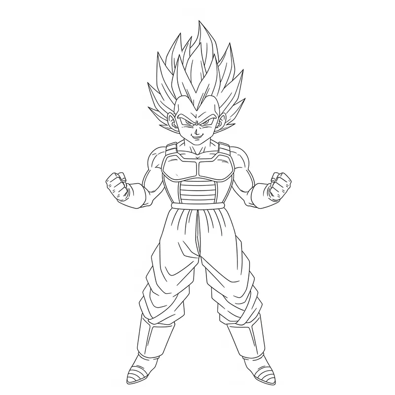 Saiyan Prince Power Up Coloring Page coloring page