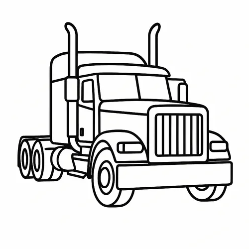 Mighty Semi-Truck Power coloring page