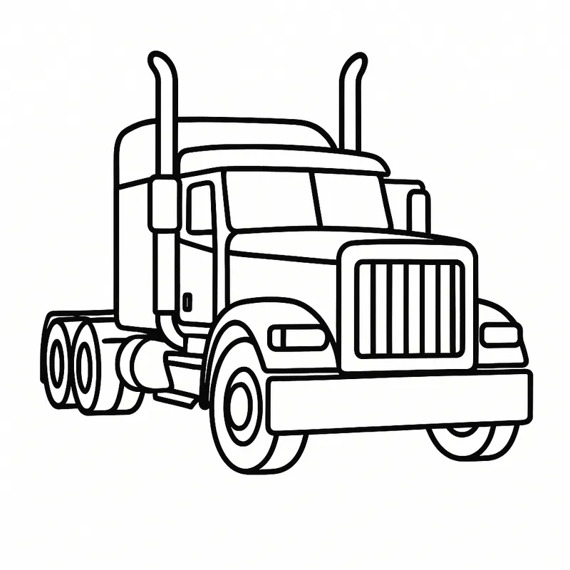 Mighty Semi-Truck Power coloring page