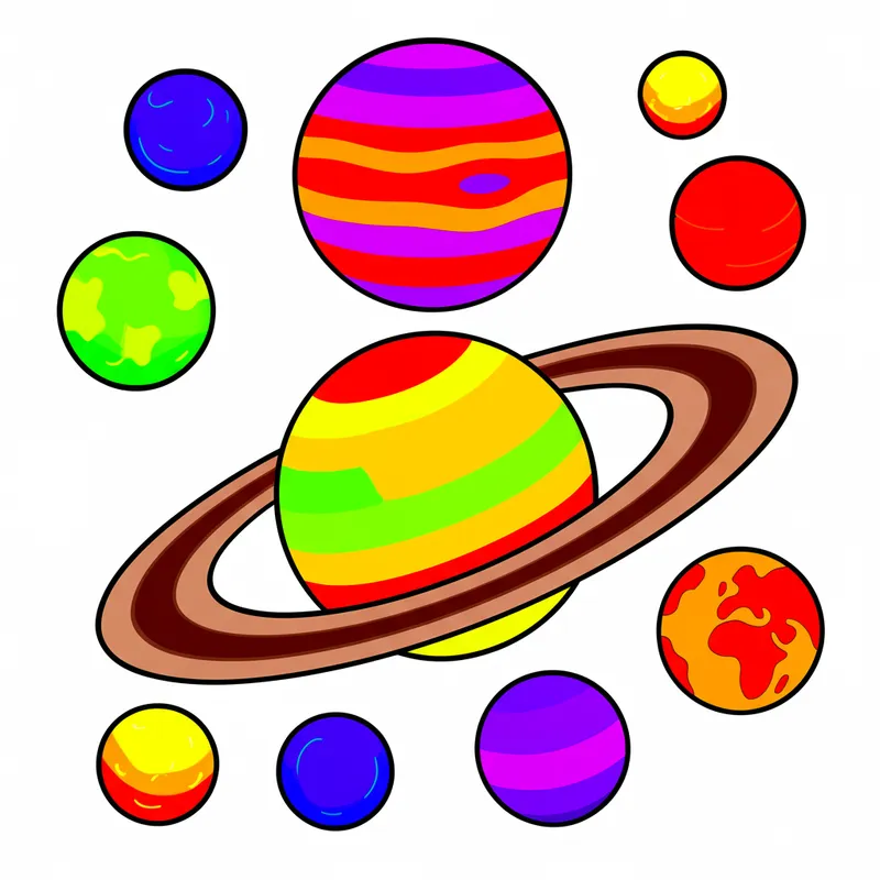 Solar System Adventure Awaits Coloring Page colored reference