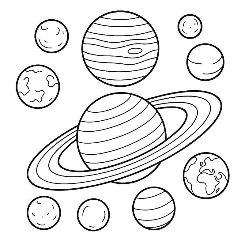Solar System Adventure Awaits Coloring Page coloring page