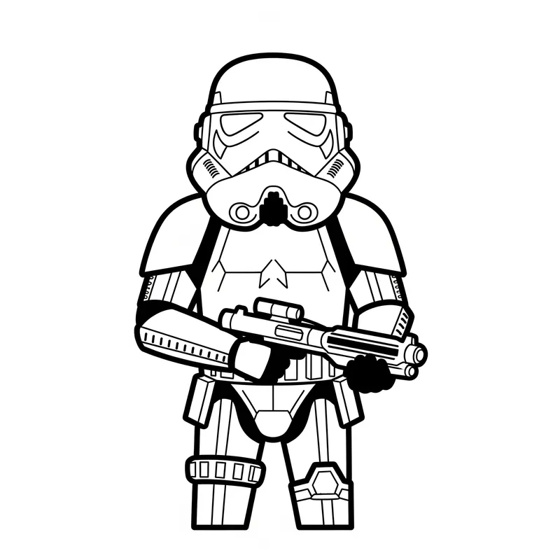Classic Stormtrooper Ready for Action Coloring Page coloring page