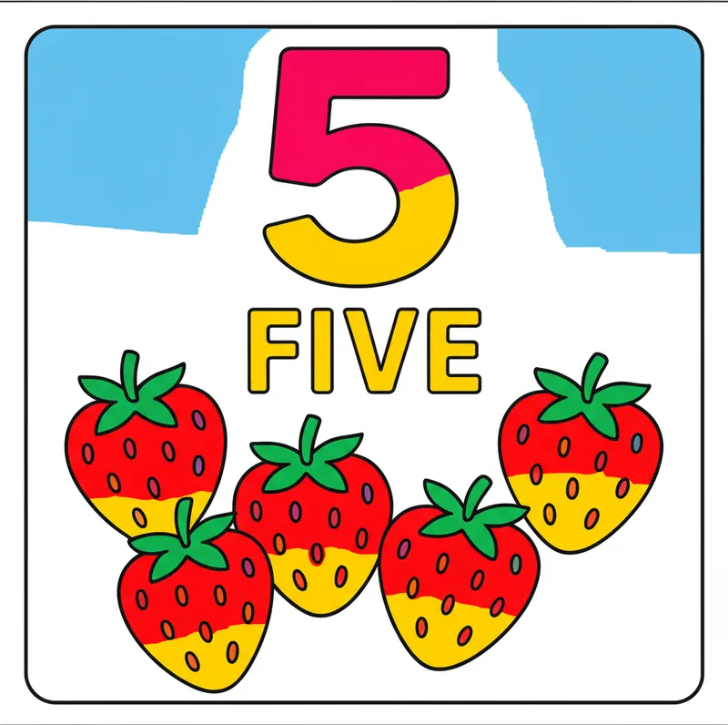 Strawberry Counting Adventure Coloring Page colored reference