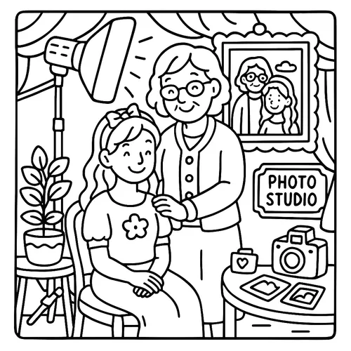 Studio Smiles with Grandma coloring page