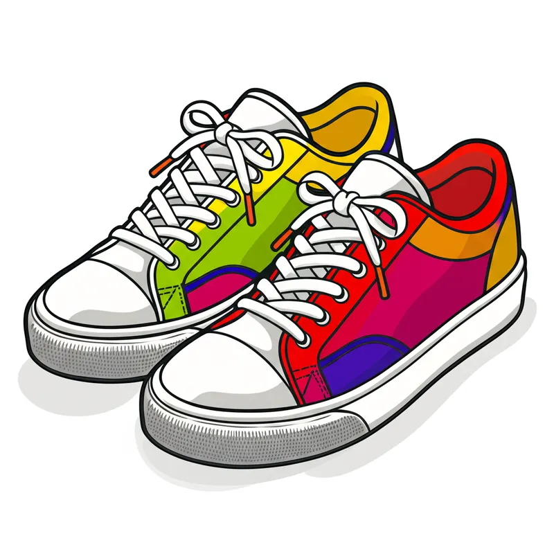 Stylish Sneakers Fun Coloring Page colored reference
