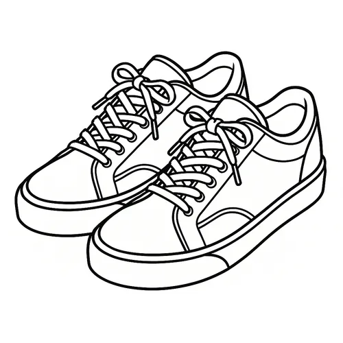 Stylish Sneakers Fun Coloring Page coloring page