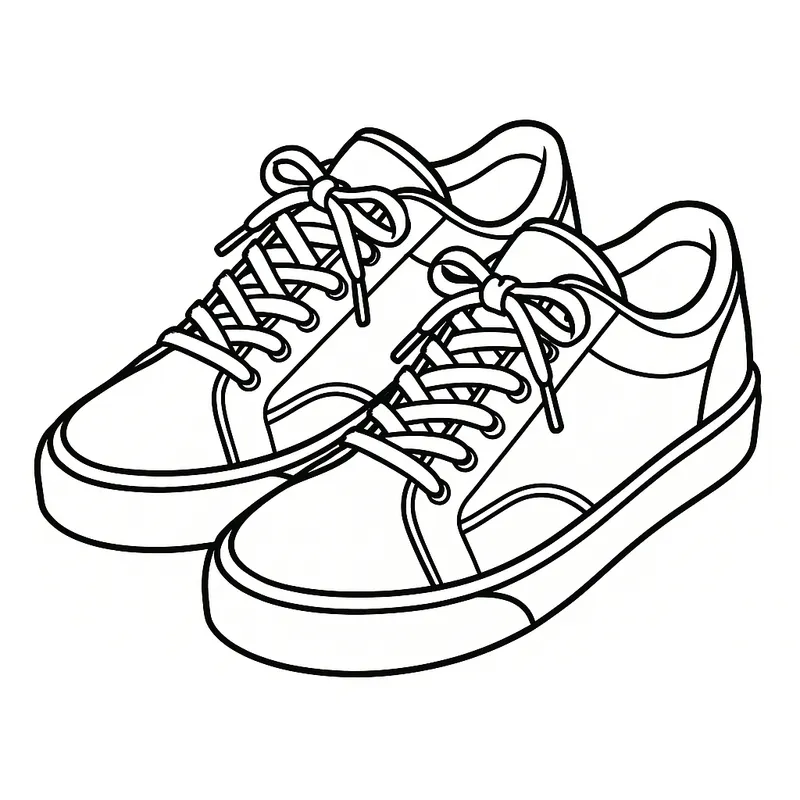 Stylish Sneakers Fun Coloring Page coloring page