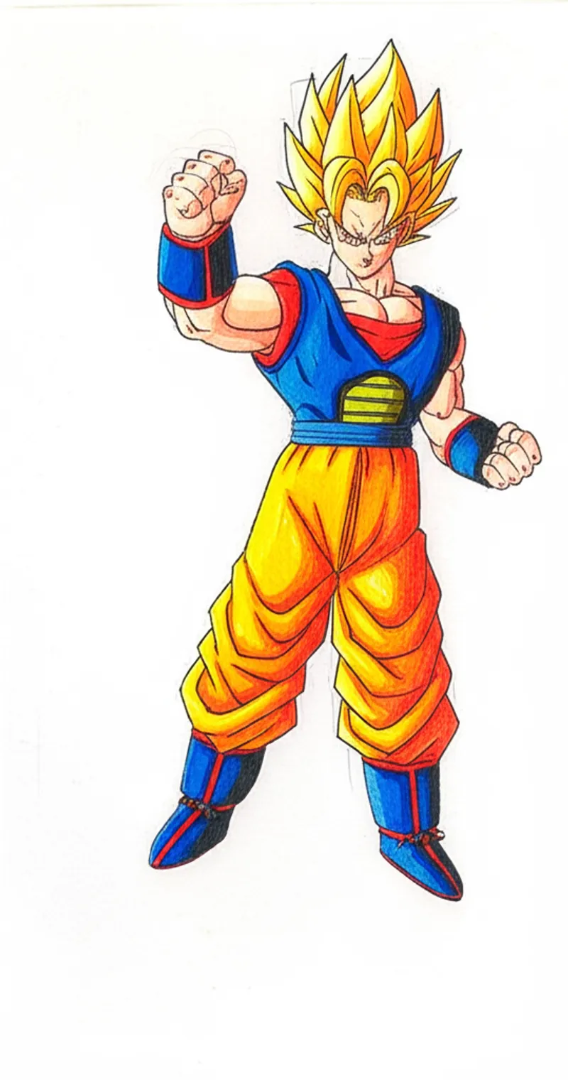Super Saiyan Warrior Charge Coloring Page colored reference