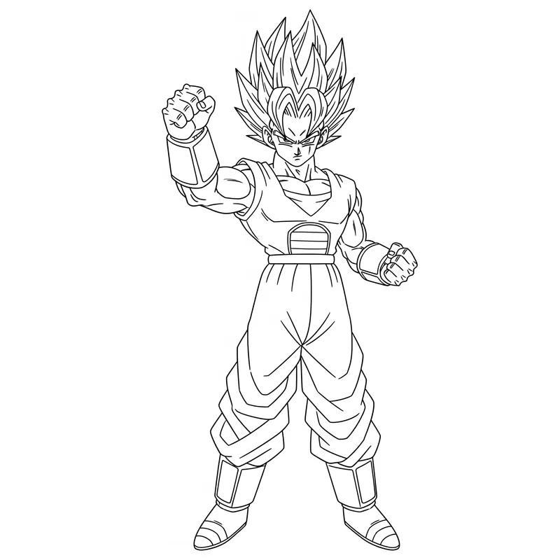 Super Saiyan Warrior Charge Coloring Page coloring page