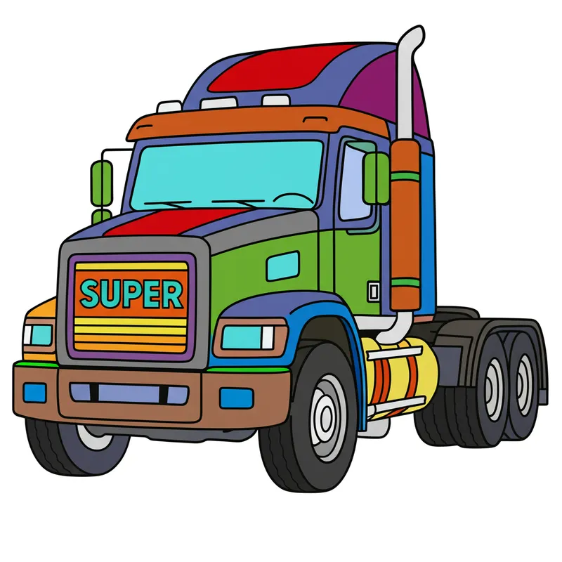Super Semi-Truck Adventure colored reference