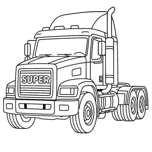 Super Semi-Truck Adventure coloring page