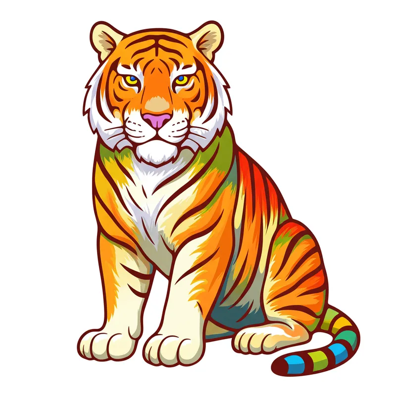 Regal Tiger Coloring Page colored reference