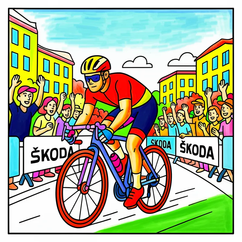 Tour de France Triumph Coloring Page colored reference