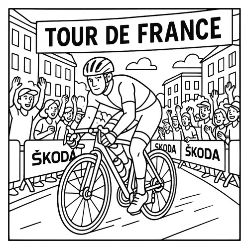 Tour de France Triumph Coloring Page coloring page