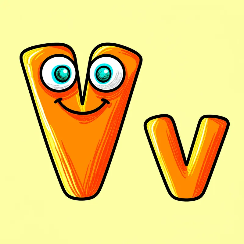 Vivacious Letter V Fun Coloring Page colored reference