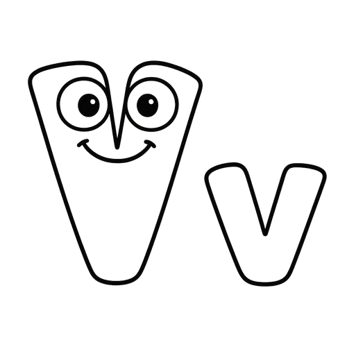 Vivacious Letter V Fun Coloring Page coloring page
