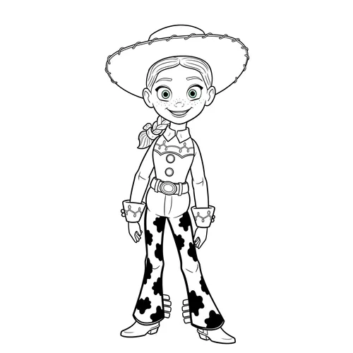 Yodeling Cowgirl Jessie Coloring Page coloring page