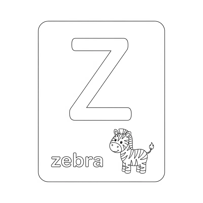 Z is for Zebra Coloring Page coloring page