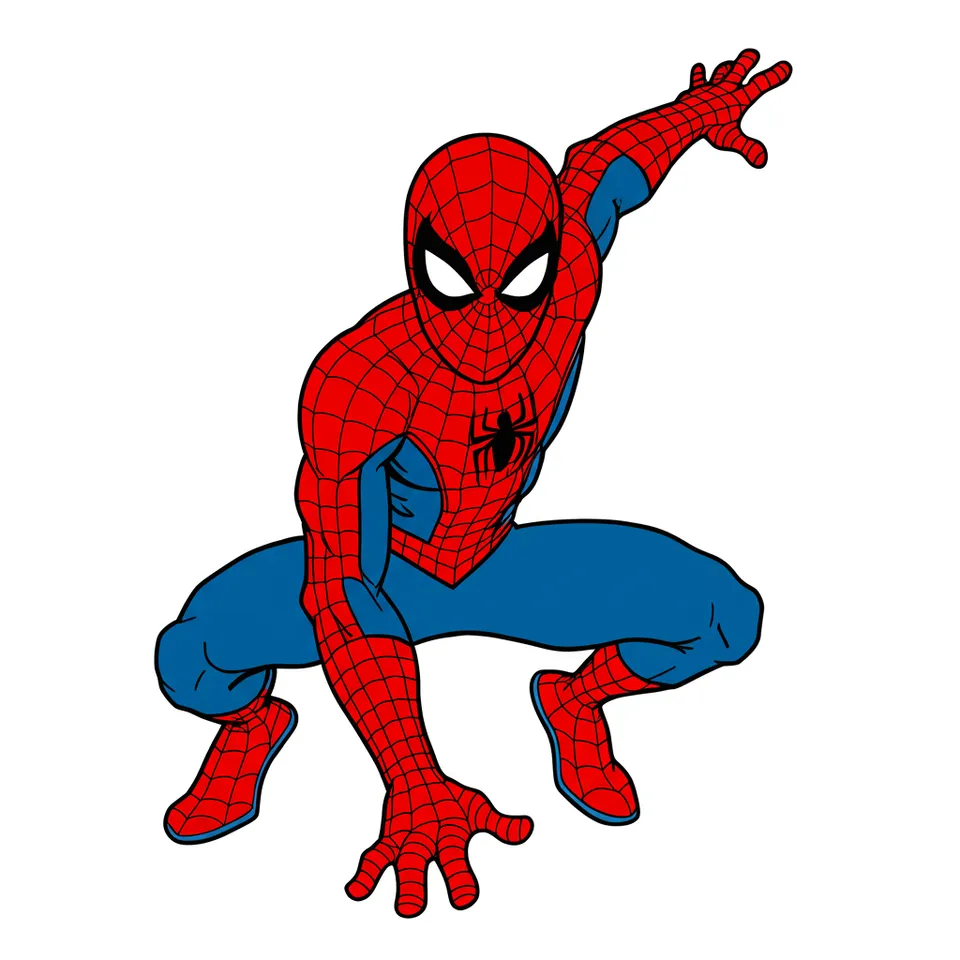Action-Packed Spider-Man Coloring Page colored reference