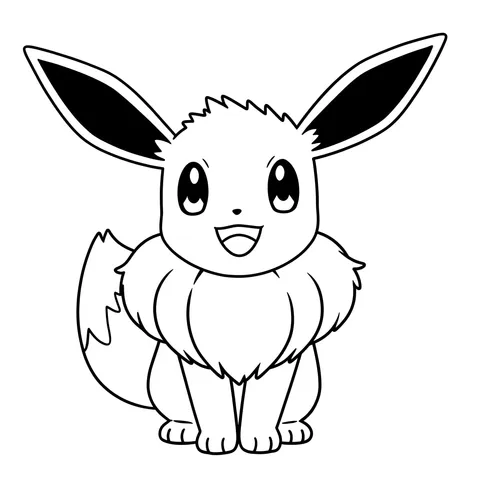 Adorable Eevee Pokémon Coloring Page