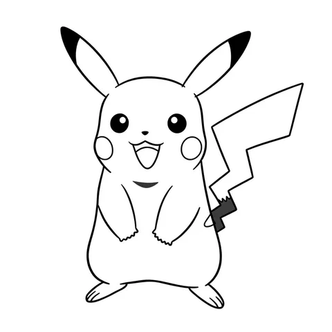 Adorable Pikachu Coloring Page