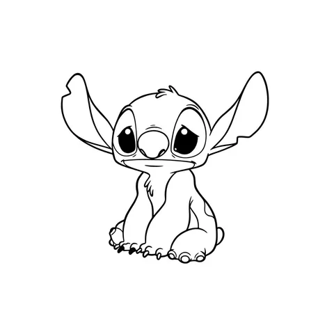 Adorable Stitch Coloring Page