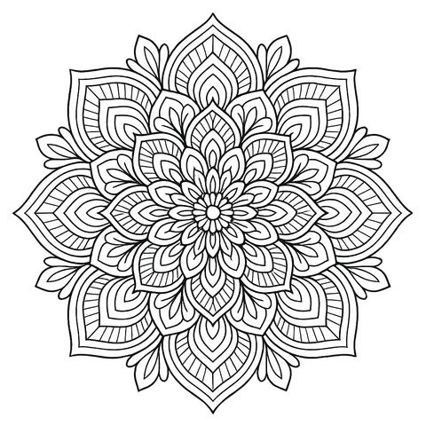 Beautiful Flower Mandala Coloring Page