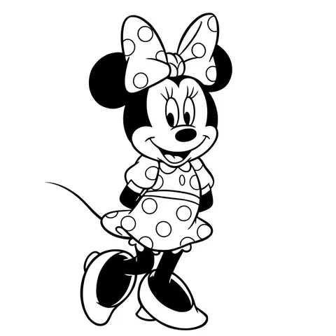 Charming Minnie Mouse Coloring Page
