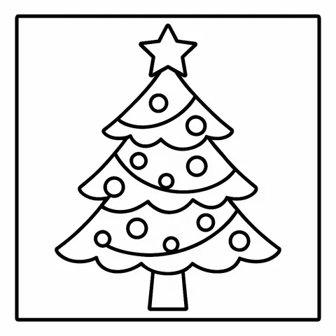 Festive Christmas Tree Coloring Page