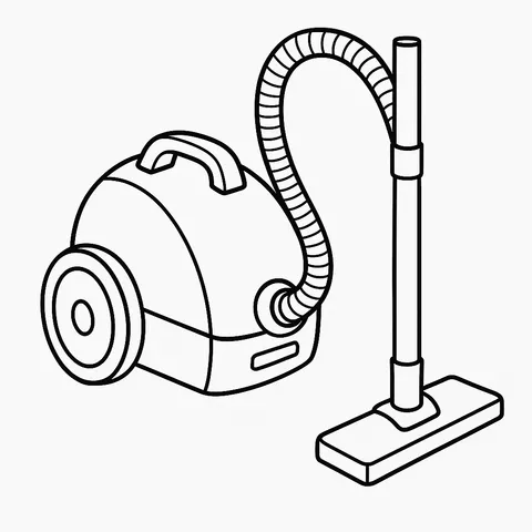 Classic Canister Vacuum Cleaner Coloring Page