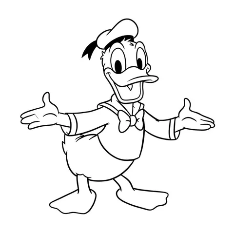 Classic Donald Duck Coloring Page