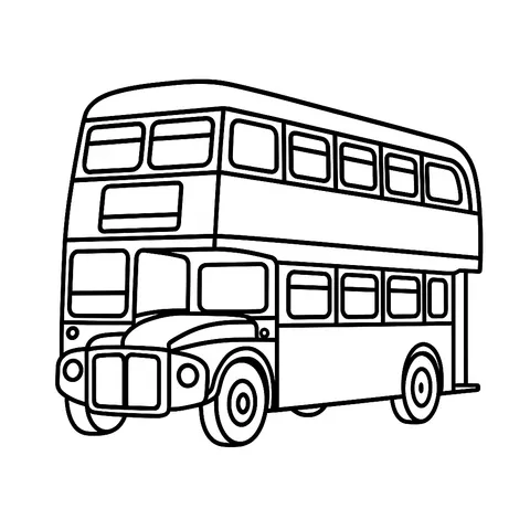 Classic Double-Decker Bus Coloring Page
