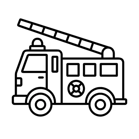 Classic Fire Truck Coloring Page