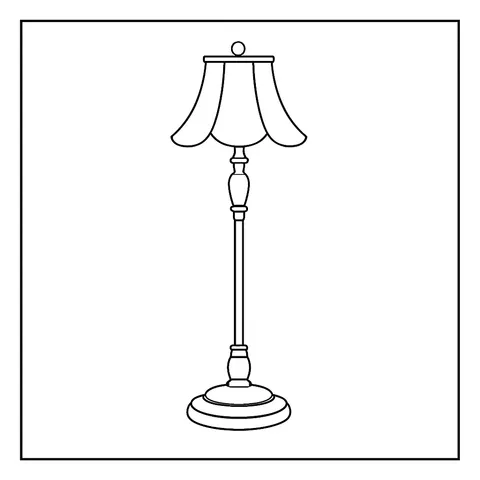 Classic Floor Lamp Coloring Page