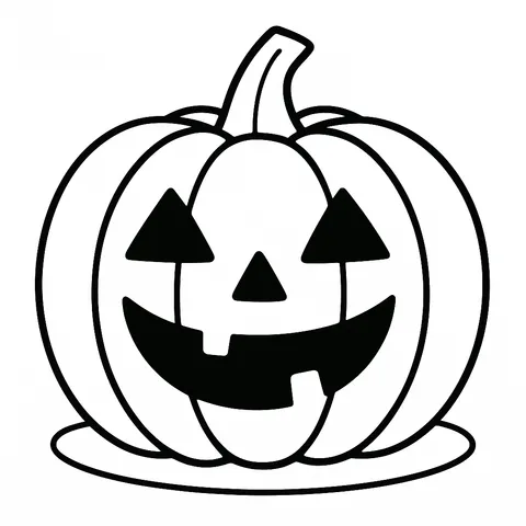 Classic Jack-O'-Lantern Coloring Page