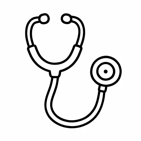 Classic Stethoscope Coloring Page